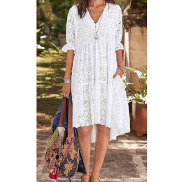 Sundance Dresses & Skirts - Sundance White Eyelet High-Low Dress